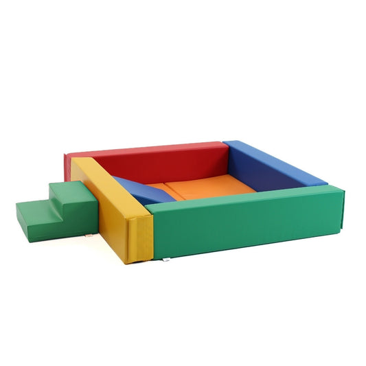 Soft Play Bundle - Multicolor Ball Pit with a Wedge and Steps