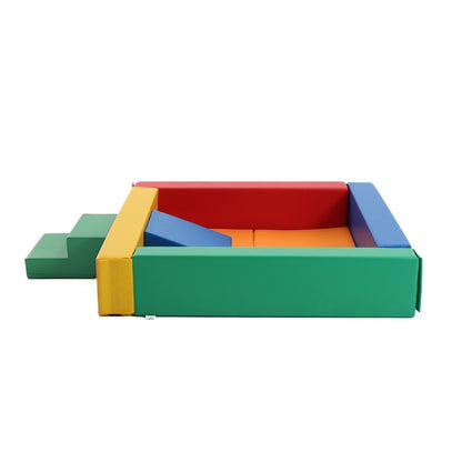 Soft Play Bundle - Multicolor Ball Pit with a Wedge and Steps