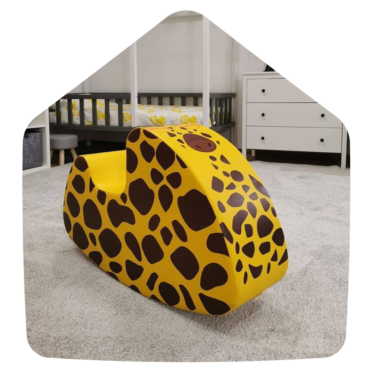 Giraffe print custom IGLU rocker toy