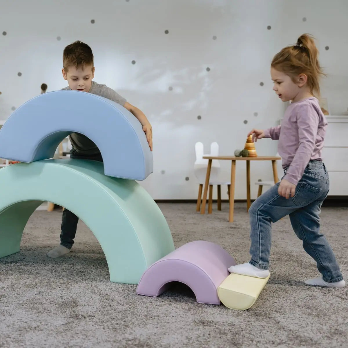 Montessori Softbausteine Spielset – Regenbogen