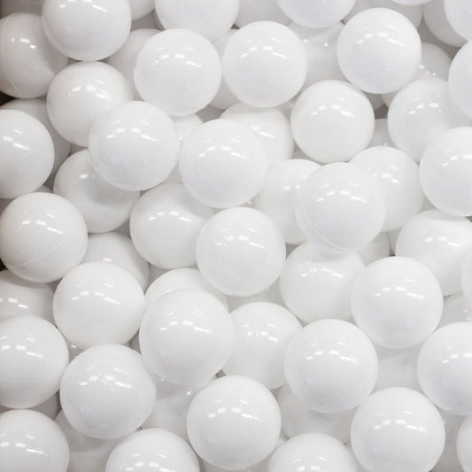 Balles blanches pour piscine à balles (grandes, 500 pièces)