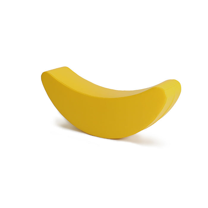 Yellow banana shaped rocking toy