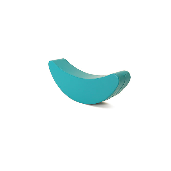 Turquoise banana shaped foam rocking toy