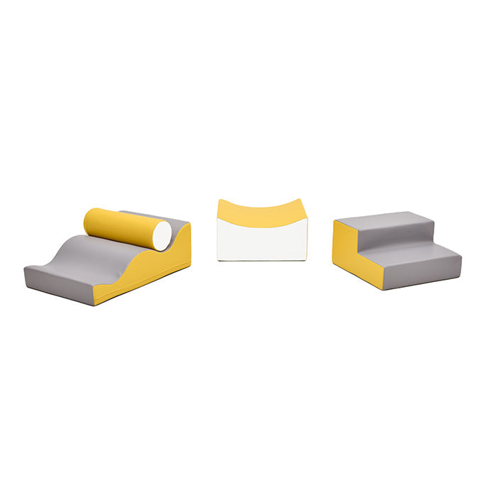 A set of Soft Play Set - Advanced Wave Walk foam blocks for play on a white background by IGLU Soft Play.