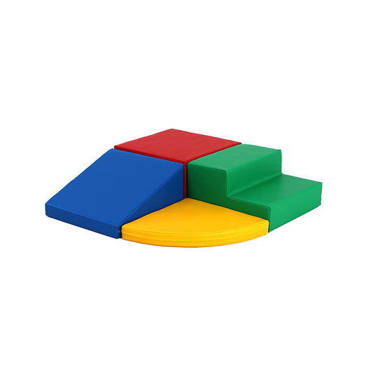 An IGLU Soft Play Montessori-inspired playset of colorful blocks.