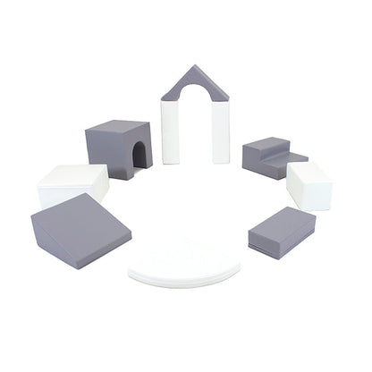 A white and grey IGLU castle set