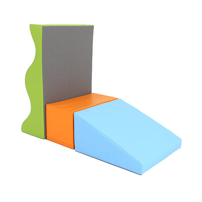 An IGLU Soft Play - Wave Walk foam block on a white background showcasing coordination and creativity.