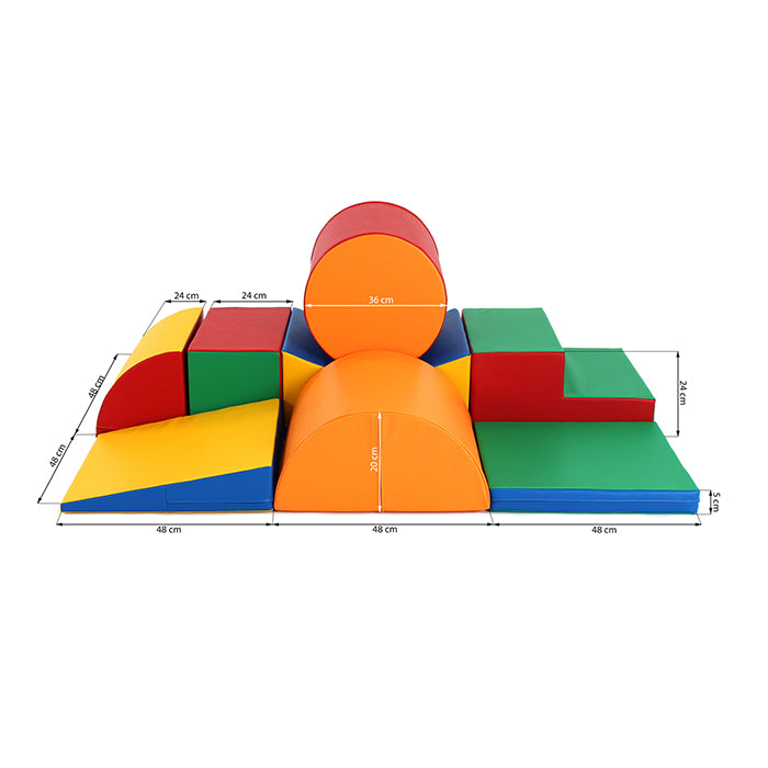 A set of Soft Play Activity Set - Adventurer XL foam blocks that promote gross motor skills and coordination, including the IGLU Soft Play set.