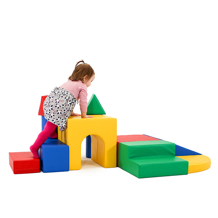 A little girl exploring an IGLU Soft Play - Castle.